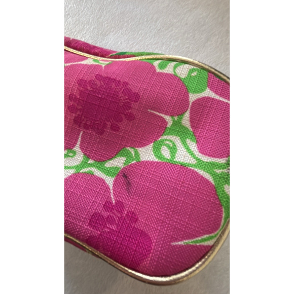Lilly Pulitzer For Estée Lauder Cosmetic Bag Pink Green Floral Travel Case - Picture 5 of 7